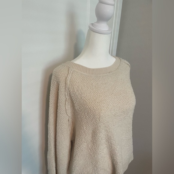 Cream Popcorn Knit Crewneck Sweater Nordstrom - Picture 2 of 4